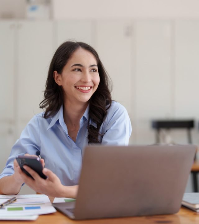 beautiful businesswoman completes kyc using an online banking program in order to open a digital savings account. the definition of cyber security